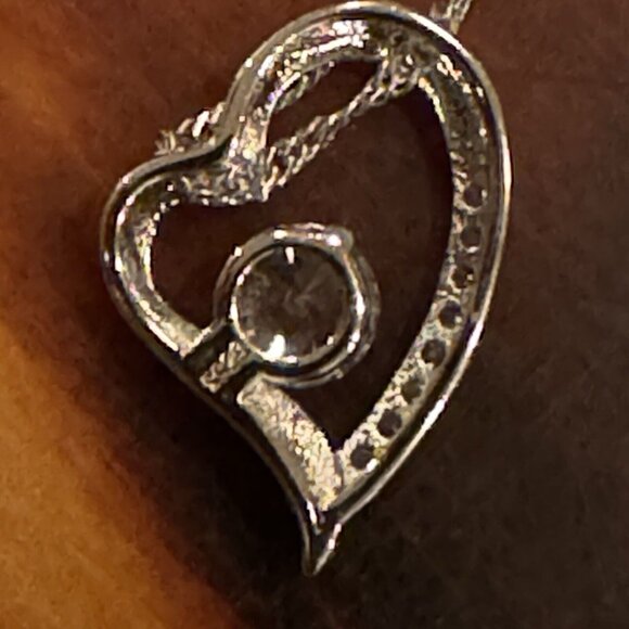 Emma Manor White Plated CZ Forever‎ Lover Heart Pendant Necklace - Picture 2 of 6